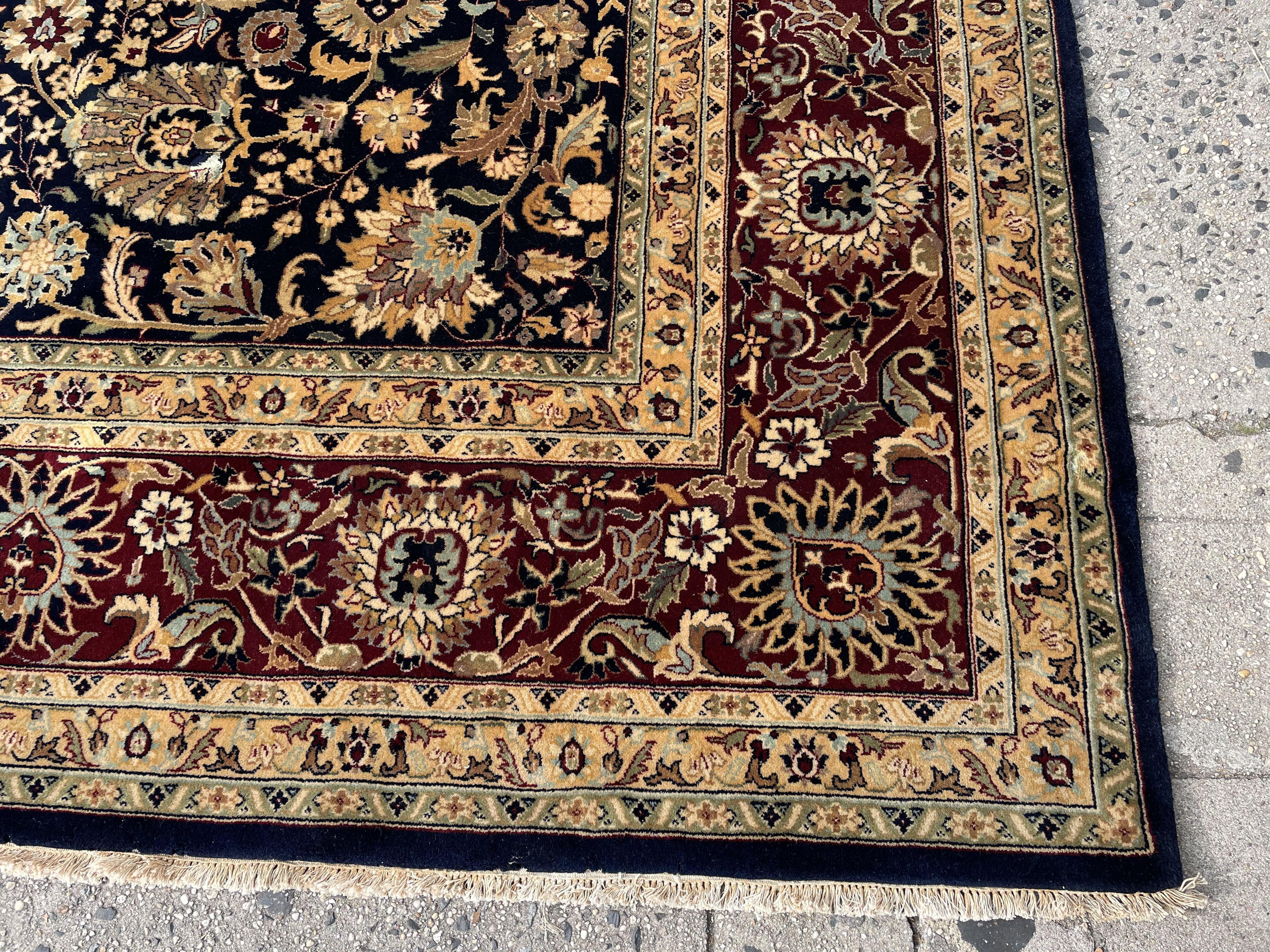 10 X 14 Handmade Hand-Knotted Wool Rug Black Red Floral Organic Dyes Beautiful - Jewel Rugs