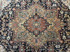 8' 8" x 10' 6" Karastan American Made Navy Heriz Wool Rug Pattern # 700/ 701 - Jewel Rugs