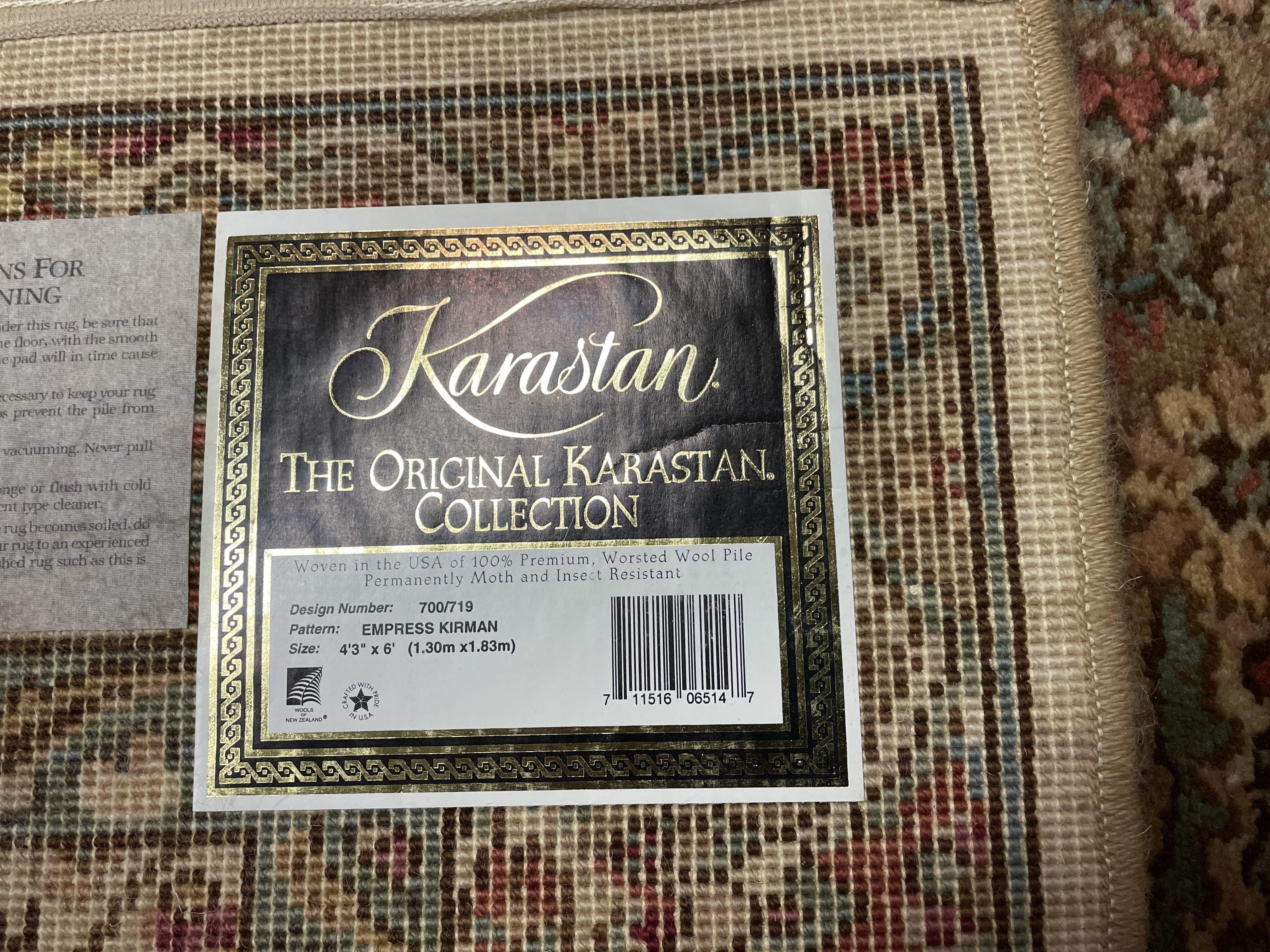 4' 3' X 6' Authentic Karastan American Made Empress Kirman Wool Rug 700/719 (B) - Jewel Rugs