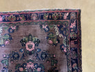 3' 4" X 9' Antique Handmade Wool Rug Pink Purple Runner Floral Organic Dyes - Jewel Rugs