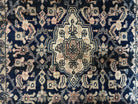 3 X 6 Handmade Hand-Knotted Wool Rug Short Runner Floral Black Organic Dye - Jewel Rugs