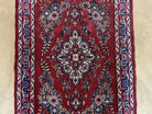 3 X 9 Antique Handmade Wool Rug Runner Red Teal Blue Accents Organic Dyes Nice - Jewel Rugs