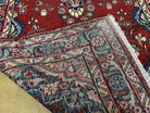 3 X 9 Antique Handmade Wool Rug Runner Red Teal Blue Accents Organic Dyes Nice - Jewel Rugs