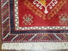 Vintage Turkish Kazak Rug 2.5 x 5 Red Wool Carpet Medallions Runner Geometric - Jewel Rugs