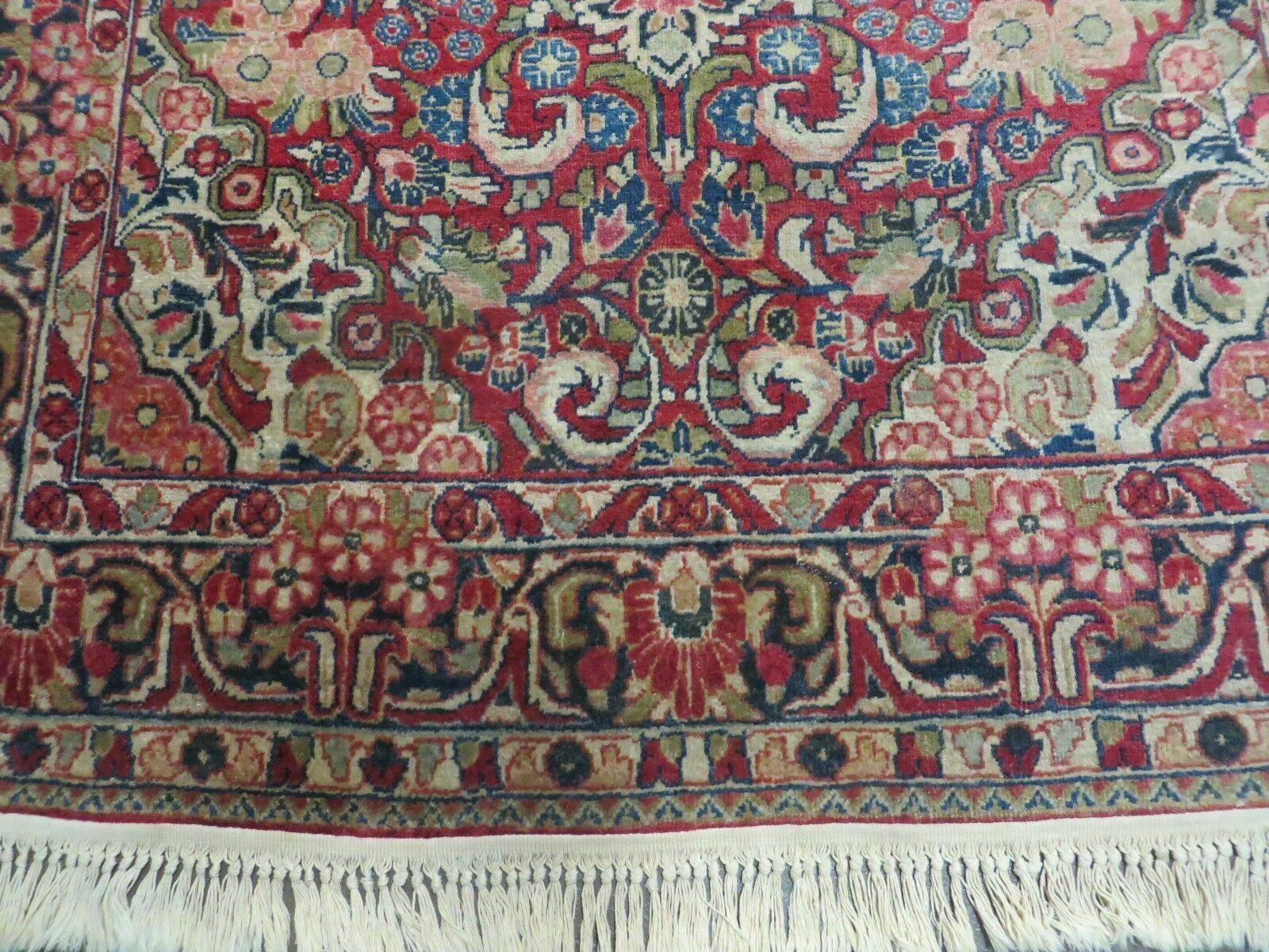 4' 6" X 5' 4" Handmade India Agra Floral Oriental Wool Rug Carpet Red Nice - Jewel Rugs