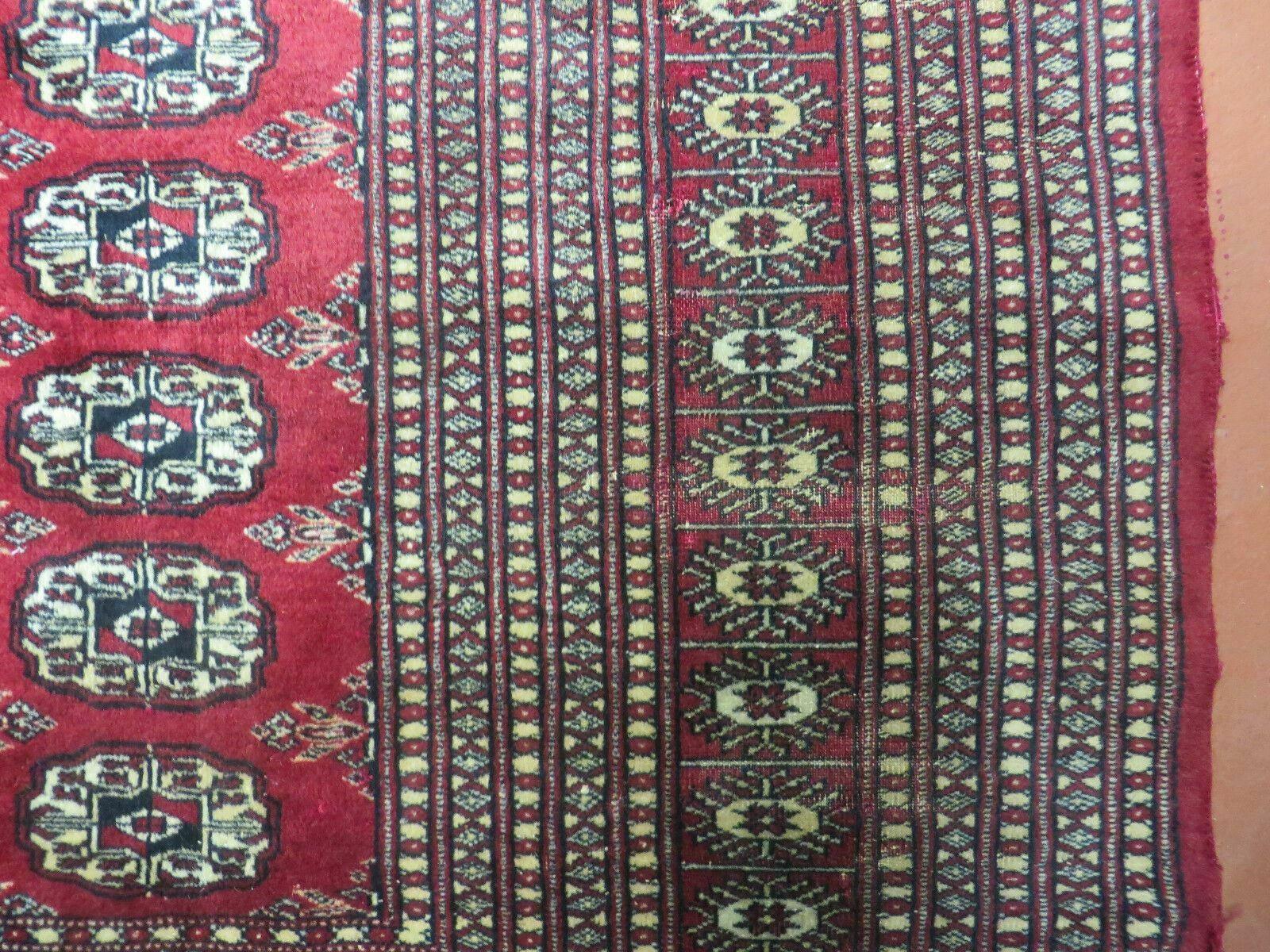 6' X 9' Vintage Handmade Bokhara Turkoman Pakistan Wool Rug Carpet Red Nice - Jewel Rugs