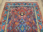 Antique Persian Bijar Rug, Red and Blue, Hand-Knotted, Wool, 3'8" x 5' 4" - Jewel Rugs