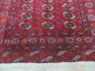 4' X 6' Vintage Handmade Bokhara Turkoman Pakistan Wool Rug Carpet Red - Jewel Rugs