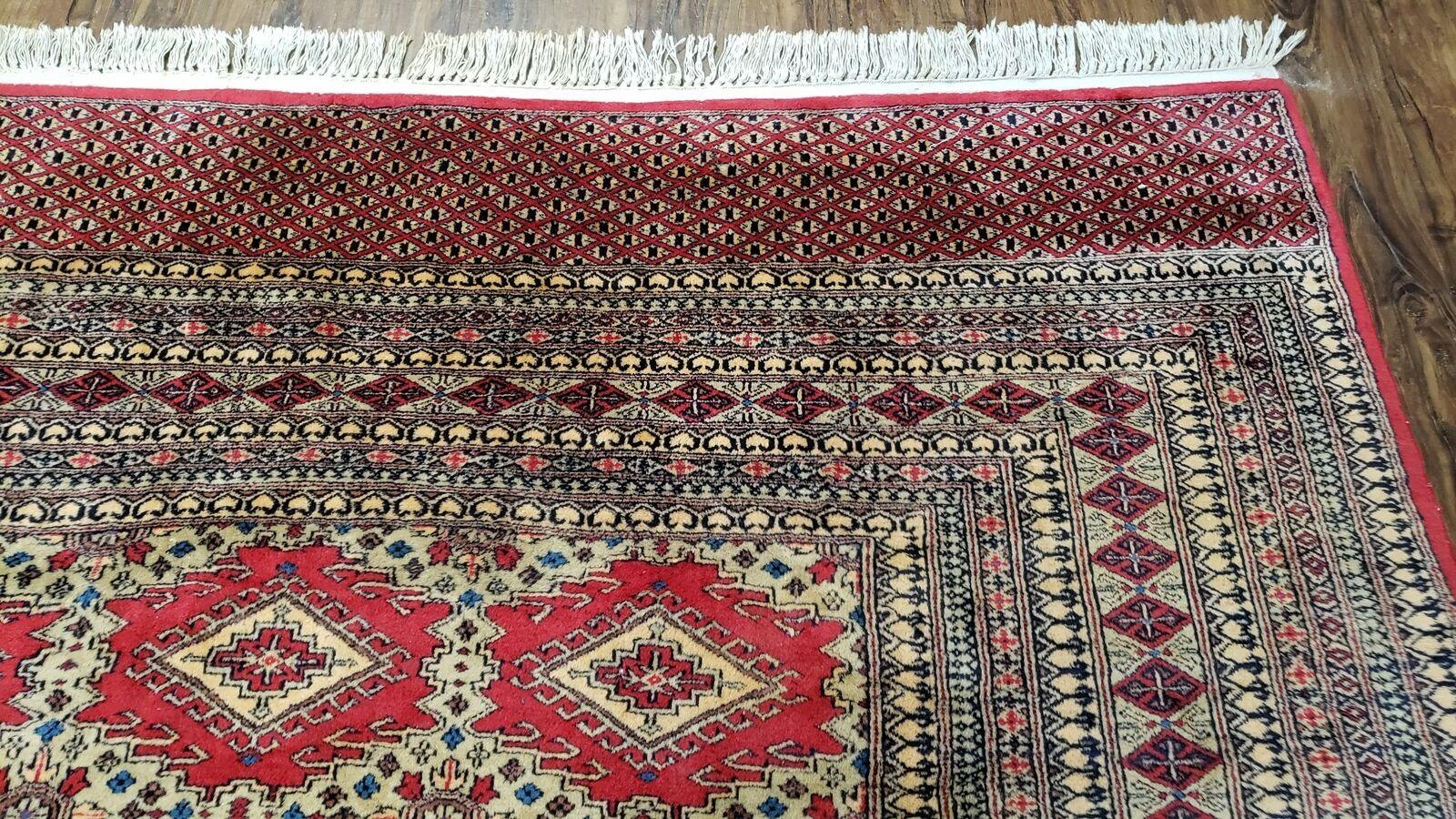 7' X 11' Vintage Handmade Fine Bokhara Turkoman Yamud Pakistan Wool Rug Nice - Jewel Rugs