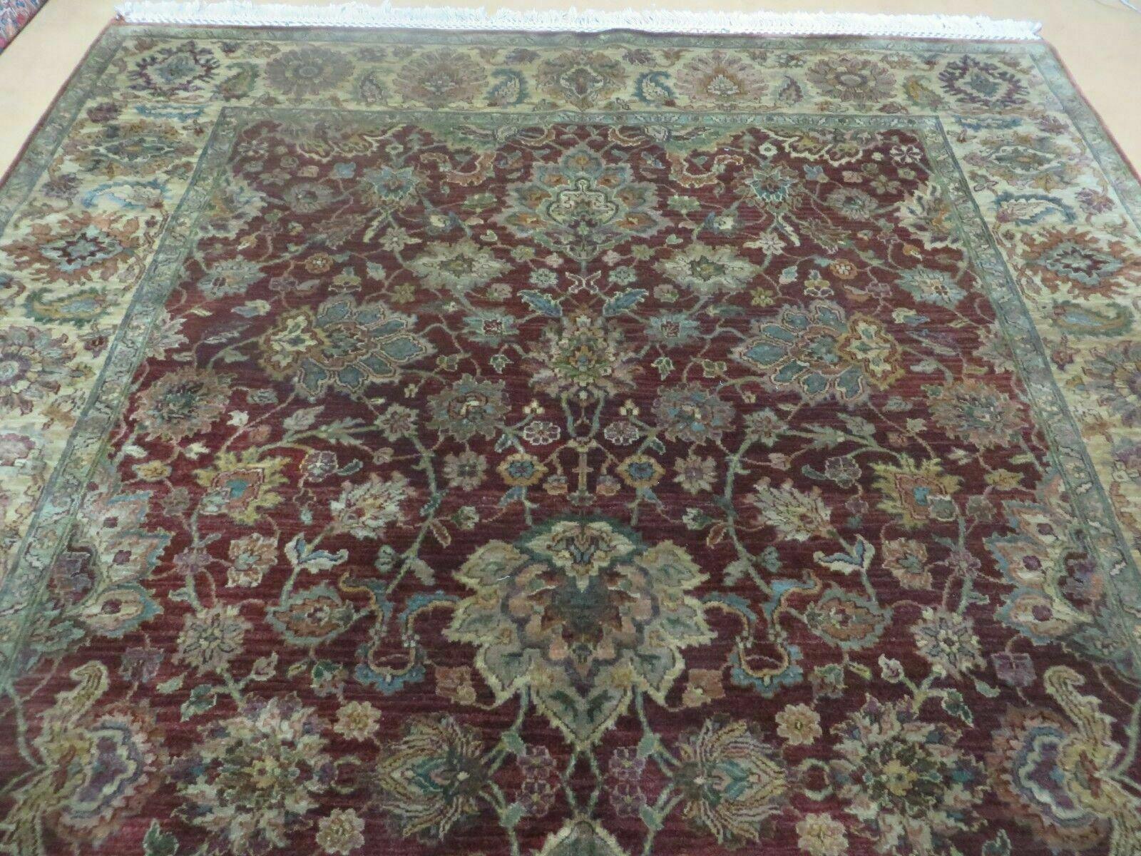 6' X 9' Handmade India Floral Oriental Wool Rug Carpet Tea Wash Red Hand Knotted - Jewel Rugs