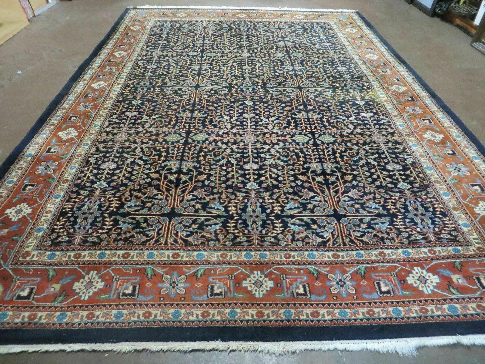 8' X 12' Vintage Fine Handmade India Floral Oriental Wool Rug Detailed Nice - Jewel Rugs