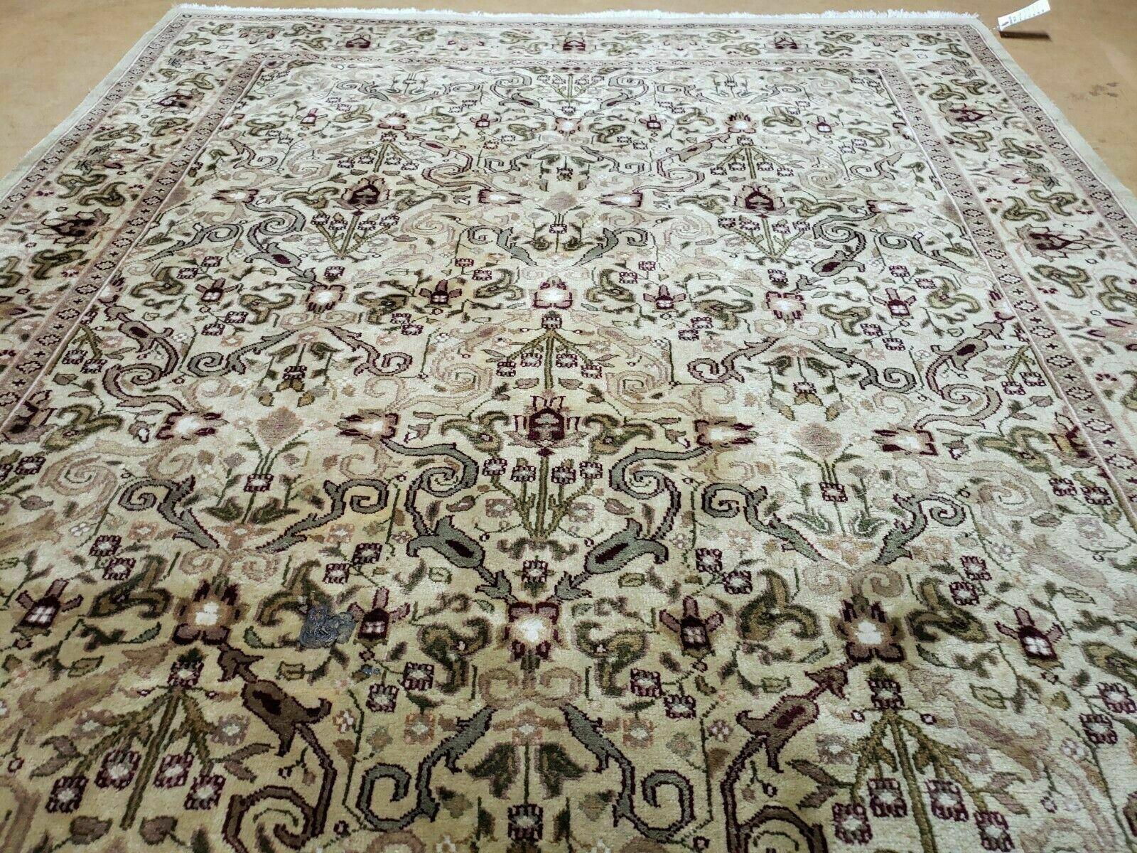 6' X 9' Vintage Handmade India Floral Oriental Agra Wool Rug Vegetable Dyes - Jewel Rugs