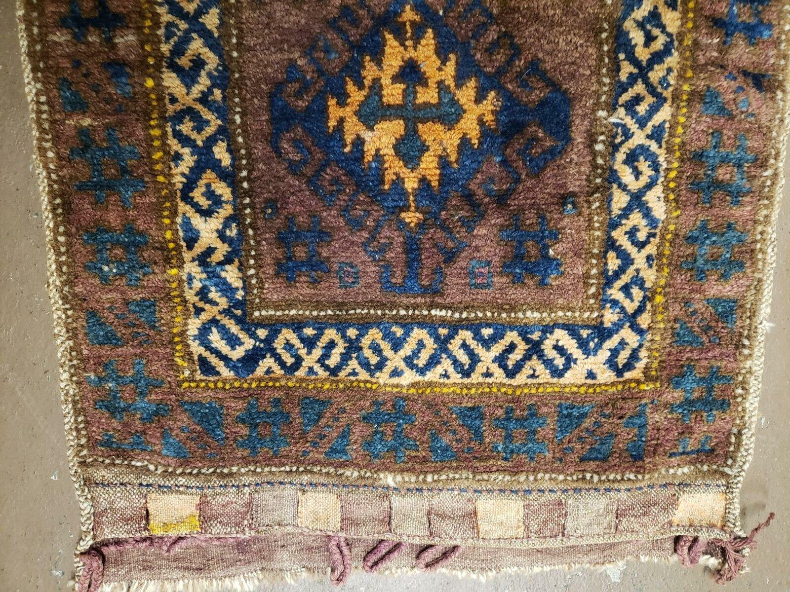 23" X 25" Antique Handmade Pakistan Balouchi Tribal Wool Rug Bag Tobreh - Jewel Rugs