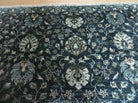 5' 6" X 8' Vintage Handmade Pakistani Floral Oriental Wool Rug Black Dark Grey - Jewel Rugs