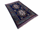 3 X 4 Handmade Tribal Wool Rug Baluchi Rug Afghan Balouch Rug Blue Red Beige - Jewel Rugs