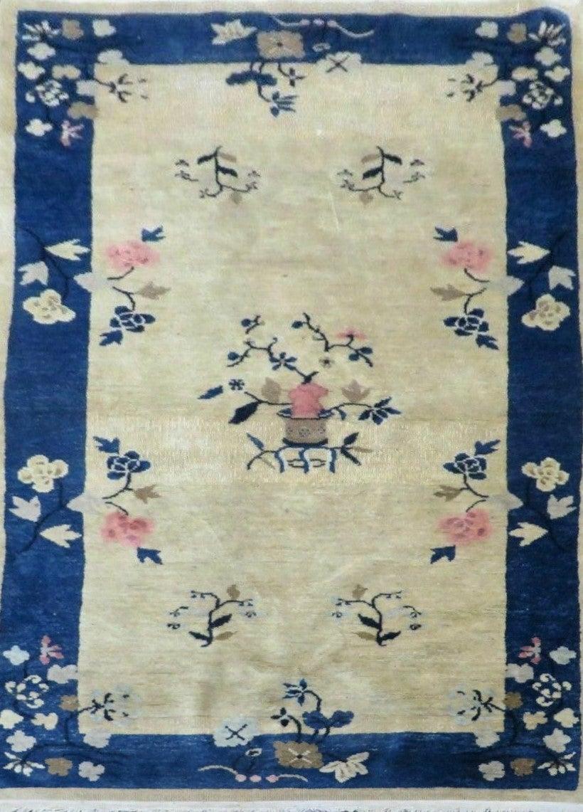 3' X 6' Antique Handmade Chinese Art Deco Peking Wool Rug Accent Rug - Jewel Rugs