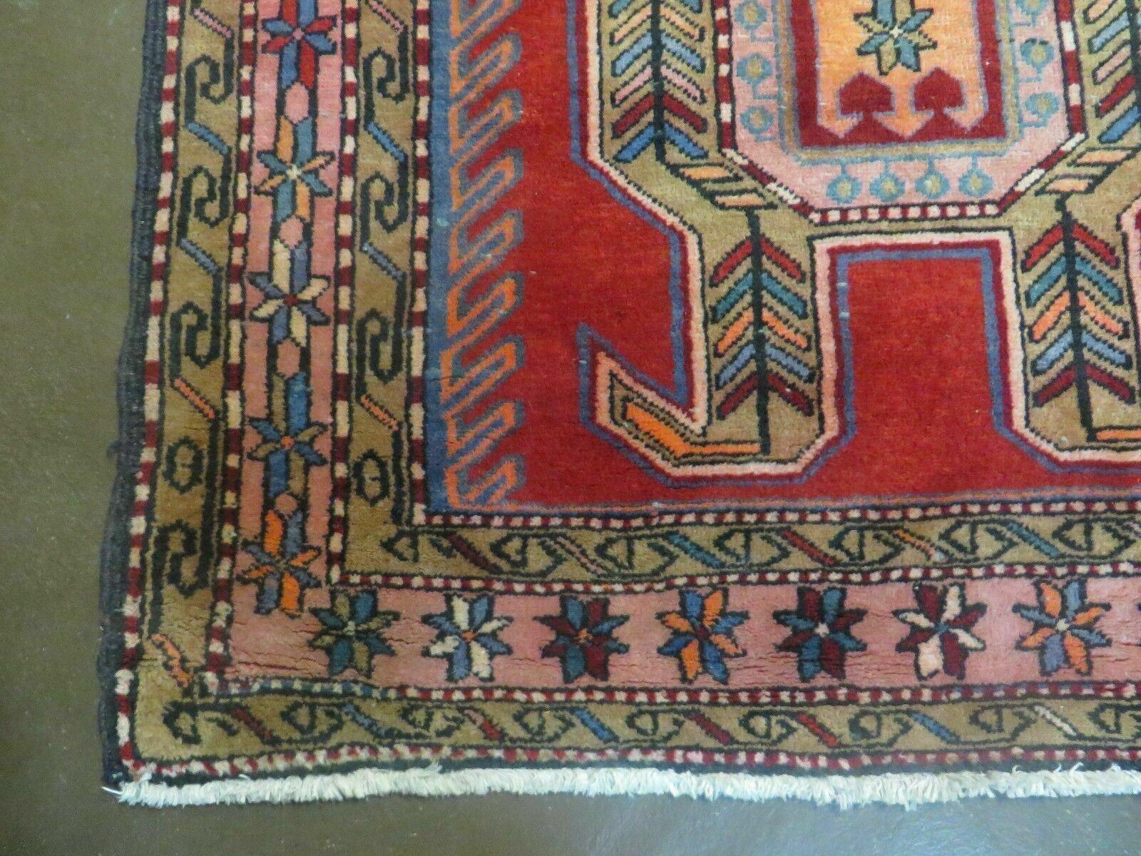 3' 8" X 10' 6" Antique Handmade Turkish Kazak Design Wool Rug Runner Carpet - Jewel Rugs