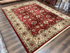 Karastan Rug 8.8 x 10.6, Karastan Bella Rosa Rug #700-730, Wool Karastan Carpet, Discontinued Original 700 Series Area Rug Red Beige Floral - Jewel Rugs