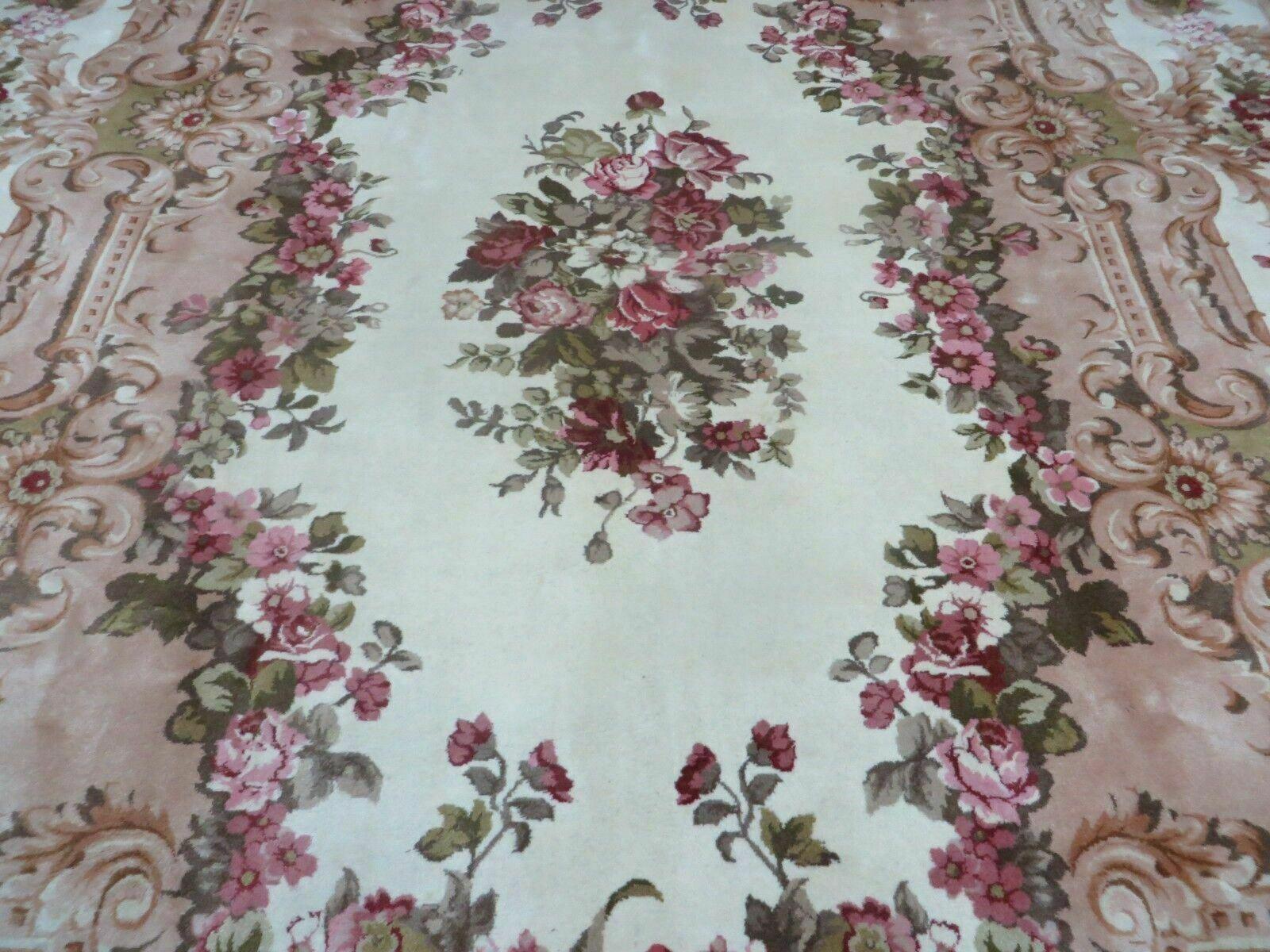 8' 6" X 12' Handmade Art Deco Aubusson Chinese Wool Rug Plush Pile Carpet Nice - Jewel Rugs