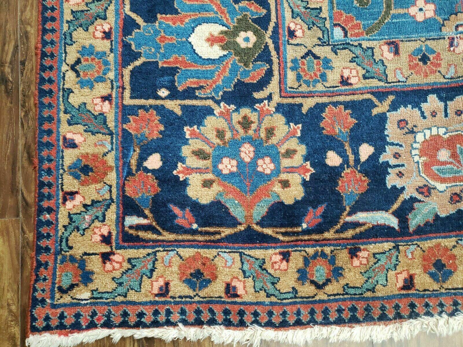 11' X 18' Antique Handmade Turkish Wool Rug Phoenix Bird Animal Pictorial Nice Blue and Red Fine Carpet - Jewel Rugs