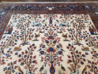 Antique 1920s Persian Kashan Room Sized Rug, Wool Hand-Knotted, Ivory Red Blue, 10' x 13' 3" - Jewel Rugs