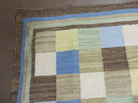 5' X 8' Hand-knotted Kilim Dhurrie Wool Cotton Rug Flat Weave Carpet Checkered Pattern Colorful Multicolor - Jewel Rugs