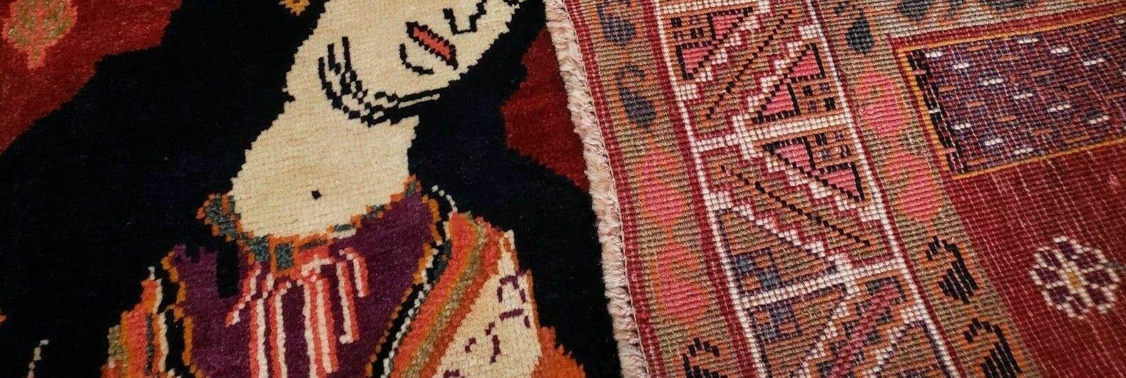 5' X 9' Antique Handmade India Oriental Wool Rug Girls Image Vegy Dyes Organic - Jewel Rugs