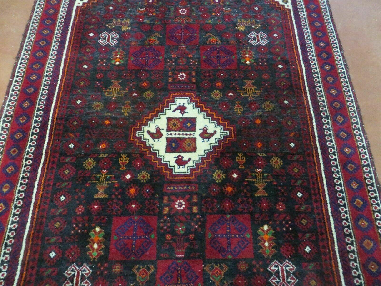 4' X 7' Vintage Handmade Indian Jaipur Rug Bird Carpet - Jewel Rugs