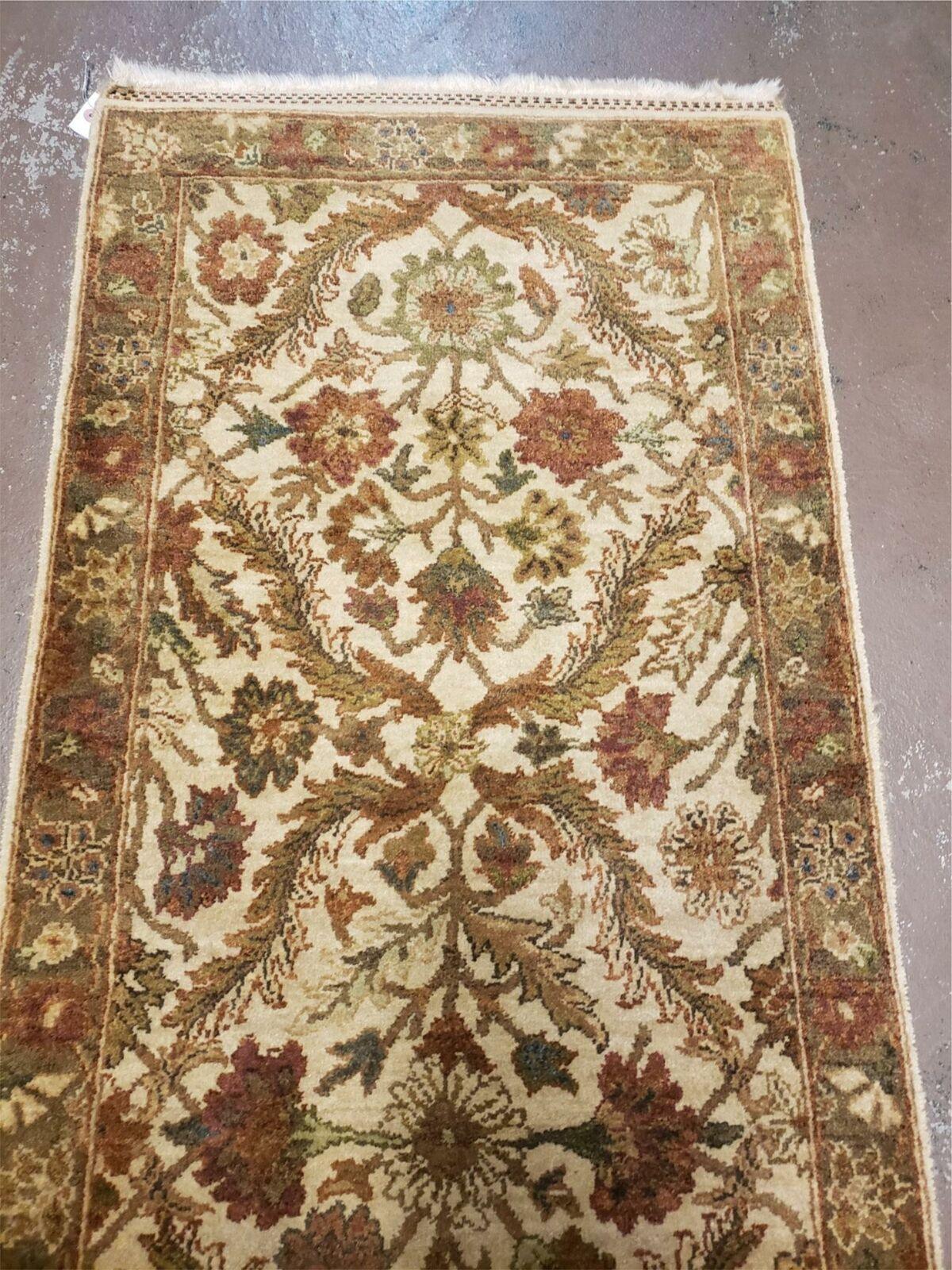 2' 3" X 4' 3" Vintage Handmade India Mahal Wool Rug Veg Dyes Tea Wash Nice - Jewel Rugs