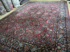 8' 8" X 12' Karastan Ivory Border Saroukk Pattern # 710 Wool Rug American Beauty - Jewel Rugs