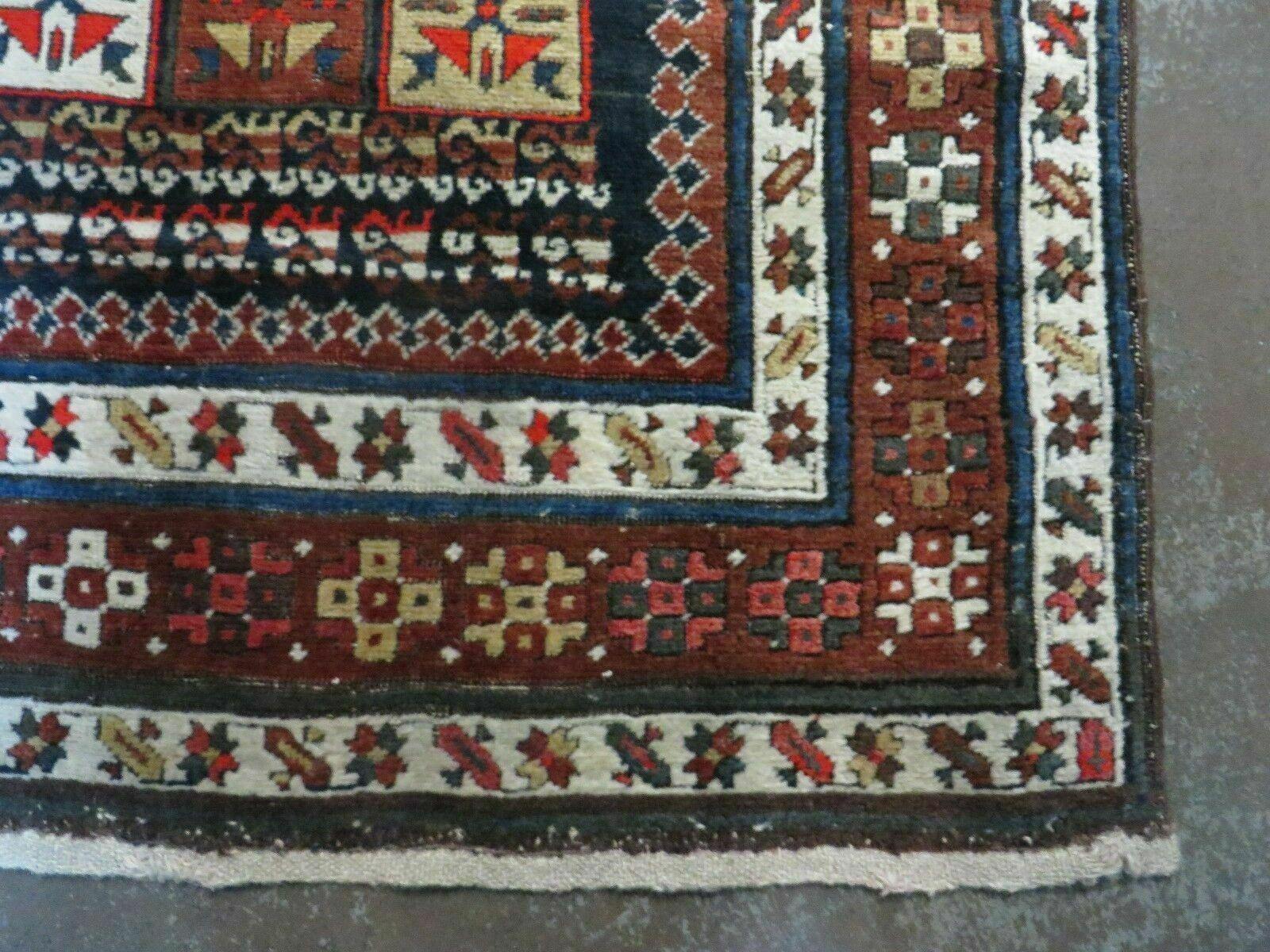 3' 7" X 14' Antique Handmade Caucasian Wool Rug Carpet Nice - Jewel Rugs