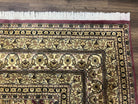 Pak Persian Rug 10x14, Large Vintage Area Rug 10 x 14, Kirman Panel Pakistani Carpet, Wool Hand-Knotted Cream and Maroon Rug Very Fine Weave - Jewel Rugs