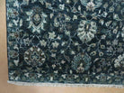 5' 6" X 8' Vintage Handmade Pakistani Floral Oriental Wool Rug Black Dark Grey - Jewel Rugs