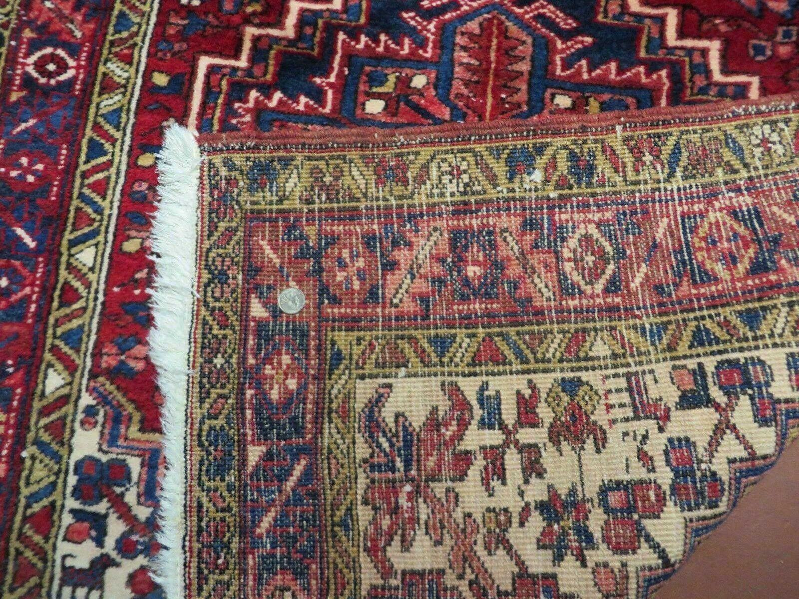 3' 9" X 10'8" Vintage Handmade Turkish Wool Runner Rug Red Nice - Jewel Rugs