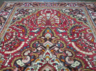 7' X 10' Antique Handmade Indian Agra Wool Rug Hand Knotted Vegetable Dyes Red - Jewel Rugs