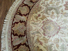 7' Vintage Round Handmade Indian Agra Wool Rug Tea Washed Veg Dyes Nice - Jewel Rugs