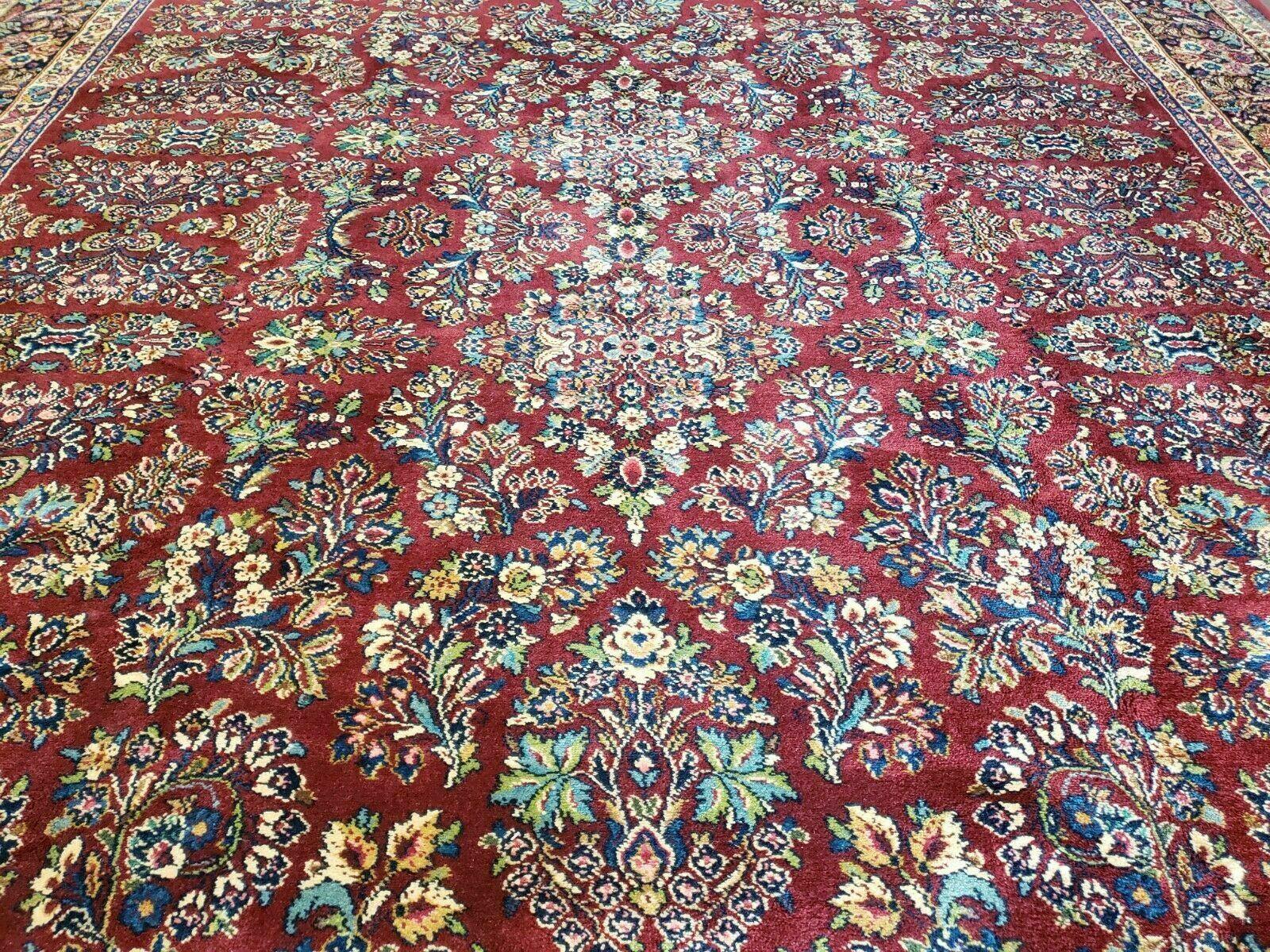 10' X 14' Karastan #700 Red Sarouk # 785 Wool RUG American Made Beauty - Jewel Rugs