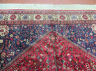 7' X 10' Vintage Handmade Indian Floral Wool Rug Hand Knotted Carpet Red Ivory - Jewel Rugs