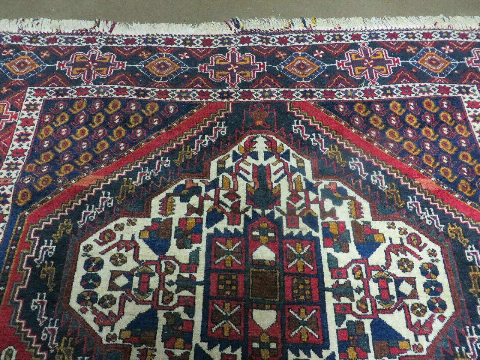 4' X 5.5' Vintage Handmade Turkish Tribal Wool Rug Medallion Nice - Jewel Rugs