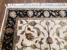 Pak Persian Rug 4x6 ft, Wool Rug with Silk Highlights, Pakistani Carpet 4 x 6, Ivory Black and Gold Rug, Allover Floral Pattern, Quality Rug - Jewel Rugs