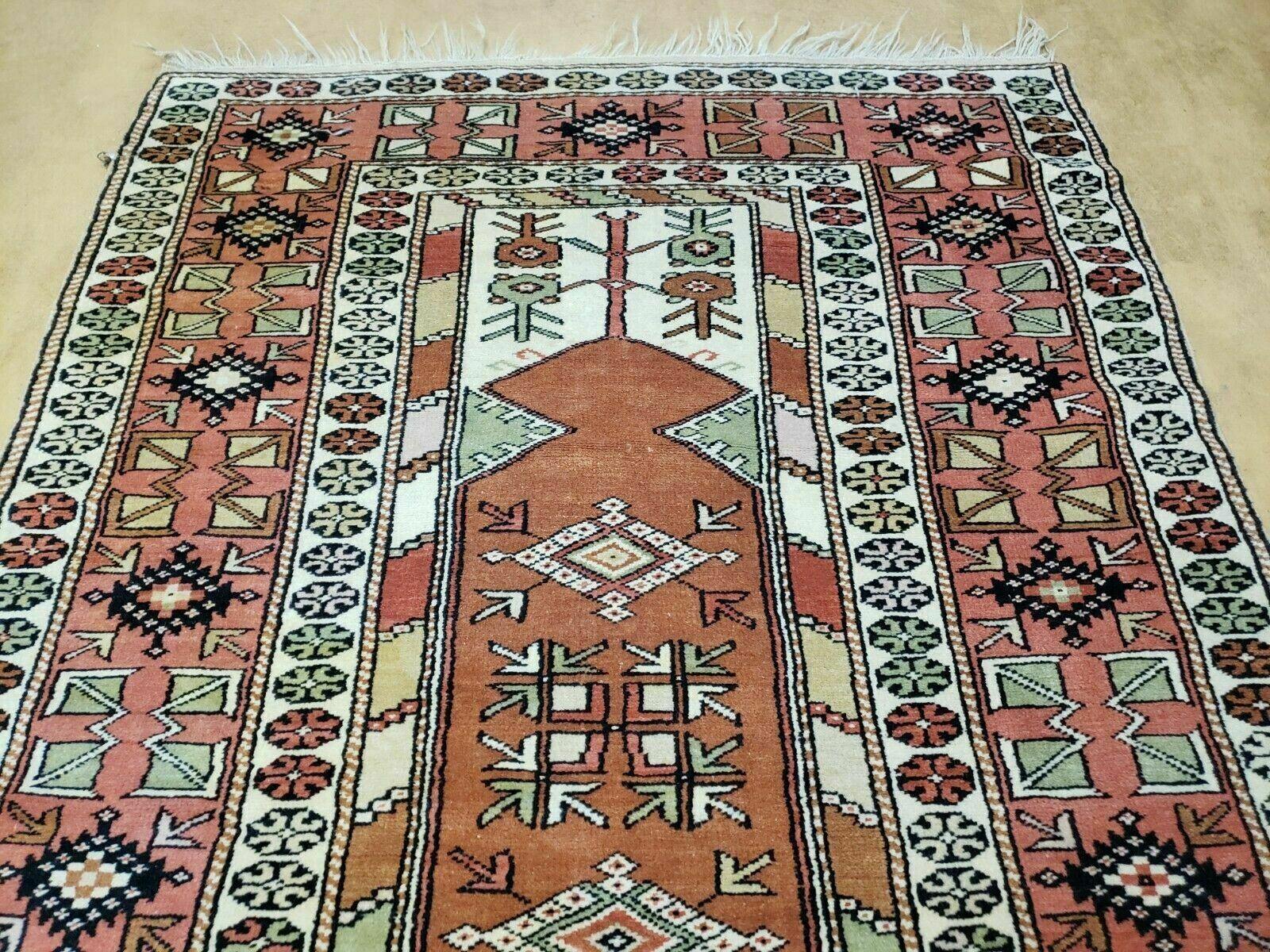 4' X 7' Antique Handmade Turkish Melas Oushak Wool Rug - Jewel Rugs