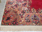 10x14 Karastan Rug Red Medallion Kirman #762 Wool Karastan Carpet Vintage 10 x 14 Area Rug - Jewel Rugs