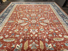 12x18 Oriental Rug, Palace Sized Hand Knotted Carpet, Oversized Wool Rug 12 x 18, Red Navy Blue Green, Allover Floral Safavieh Samarkand Rug - Jewel Rugs