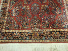 4' 4" X 6' Karastan #700 Red Sarouk # 785 Wool Rug American Made Beauty - Jewel Rugs