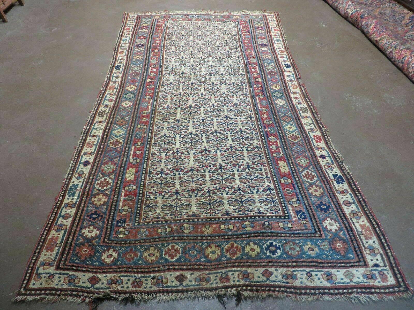 5' X 9' Antique Handmade Caucasian Kuba Wool Rug Veg Dye Runner Nice - Jewel Rugs