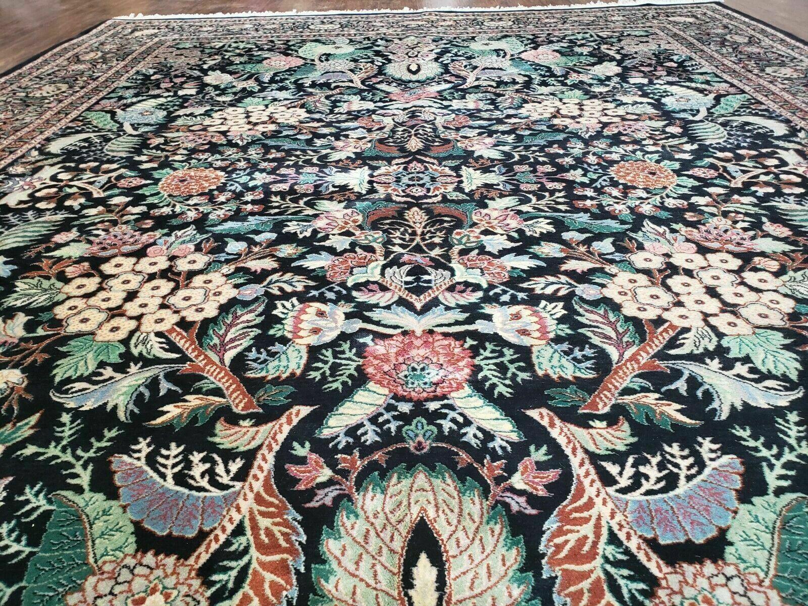 9' X 12' One-Of-A-Kind William Pakistan Oriental Hand-Knotted Wool Green Black - Jewel Rugs