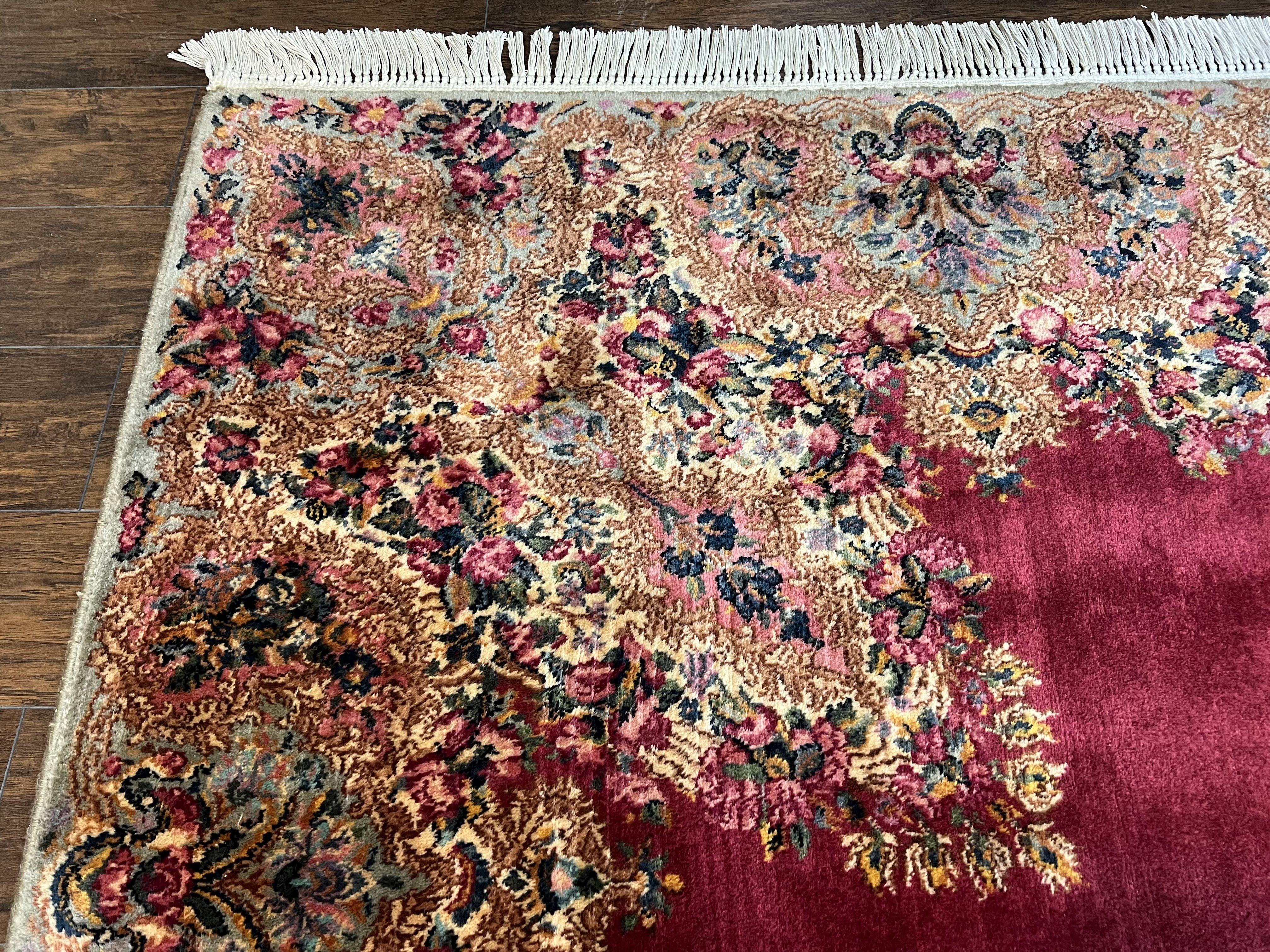 10x14 Karastan Rug Red Medallion Kirman #762, Wool Karastan Carpet, Vintage 10 x 14 Area Rug, Original Collection 700 Series Discontinued - Jewel Rugs