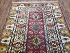 Turkish Caucasian Rug 4x7, Vintage Hand-Knotted Wool Turkish Talish Carpet 4 x 7, Cream, Burnt Orange Carmine Red Area Rug, Bohemian Rug - Jewel Rugs