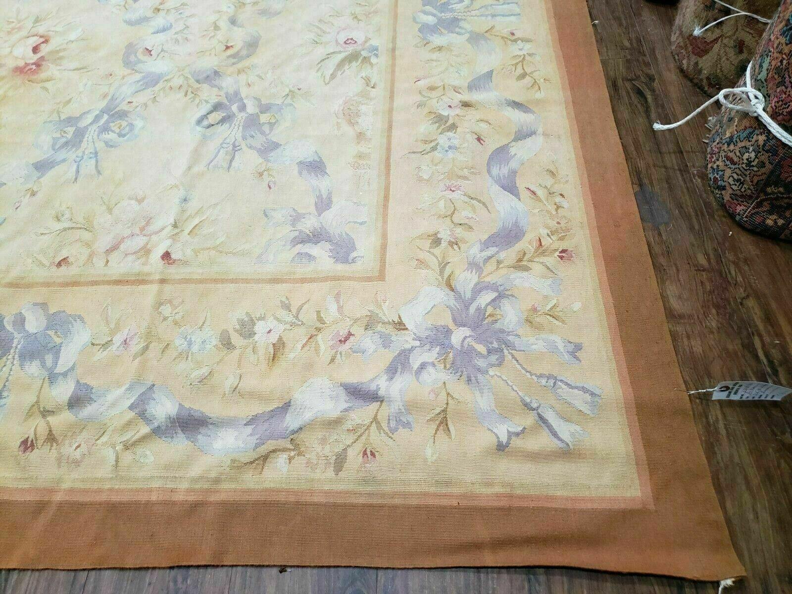 12' X 18' Magnificent Handmade Wool Rug Aubusson Weave Savonnerie Flat Pile - Jewel Rugs