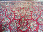 10'6" X 17' Antique Palace Size Handmade Persian Sarouk Floral Red Area Rug - Jewel Rugs